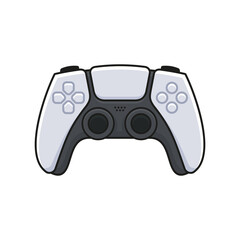 Game Controller. White Joystick Icon. Gamepad for Game Console. Vector
