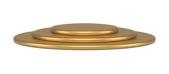 Realistic luxury golden circle pedestal isometric 3d template vector illustration