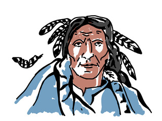 man with a beard, indian, indians, portrait of an indian, face, head,