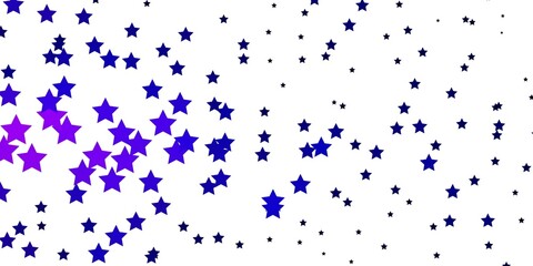 Dark Pink, Blue vector background with small and big stars.