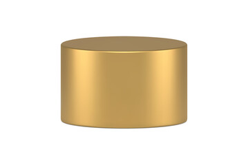 Minimalistic golden cylinder vertical pillar decorative shape 3d template vector illustration