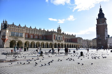 Kraków, zabytkowe centrum miasta, rynek, Polska,  Małopolska - obrazy, fototapety, plakaty