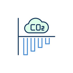 CO2 Cloud with Bar Chart vector concept modern icon