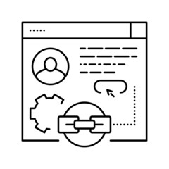 guest post service line icon vector illustration