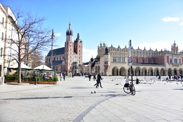 Kraków, zabytkowe centrum miasta, rynek, Polska,  Małopolska - obrazy, fototapety, plakaty