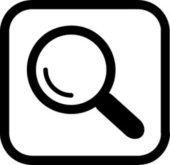 Vector magnifying glass icon with reflection.eps