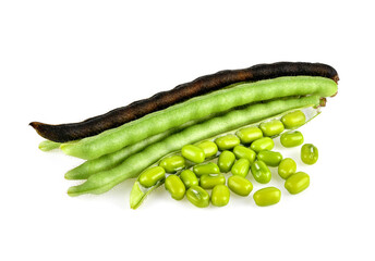Mung beans isolated on white background