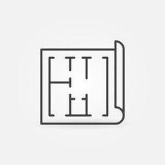 House Plan vector thin line concept icon or symbol
