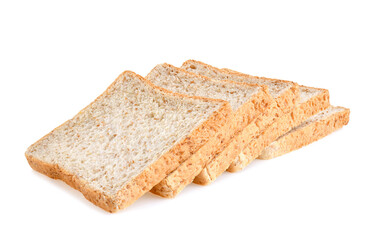 whole wheat bread isolated on white background