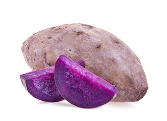 purple yams on isolated white background