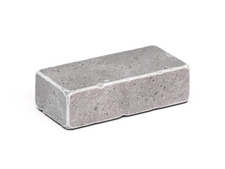 Stone brick, gray concrete building block isolated on white background 3d rendering