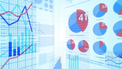 データの分析結果の円グラフや棒グラフ ループ - Powered by Adobe