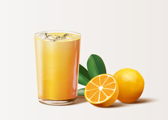 Fresh orange juice with fruits