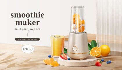 Modern smoothie maker ad template