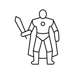 action figures toys line icon vector illustration