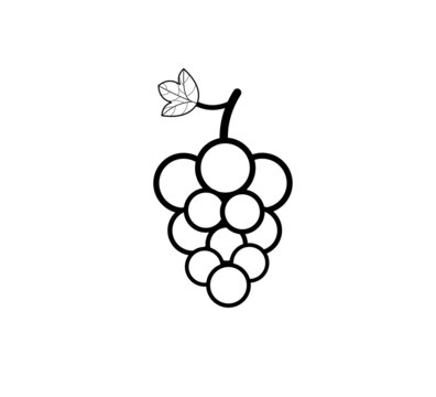 black and white grape fruit illustration