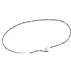 Illustration material |Simple handwritten speech bubble, black, no fill