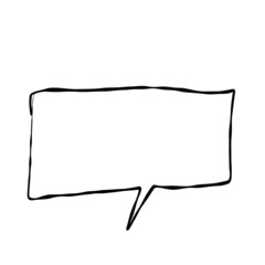 Illustration material |Simple handwritten speech bubble, black, no fill
