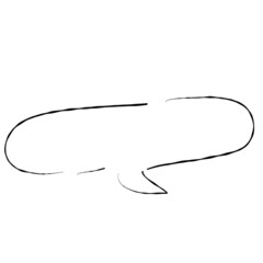 Illustration material |Simple handwritten speech bubble, black, no fill