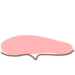 Simple pink handwritten speech bubble isolated