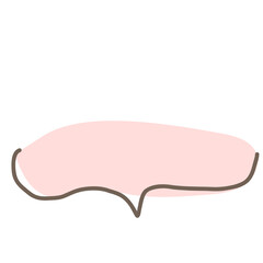 Simple pink handwritten speech bubble isolated