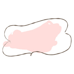 Simple pink handwritten speech bubble isolated