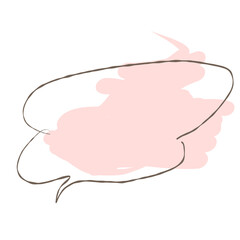 Simple pink handwritten speech bubble isolated