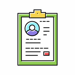 social report color icon vector illustration