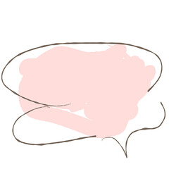Simple pink handwritten speech bubble isolated