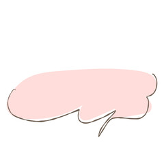 Simple pink handwritten speech bubble isolated