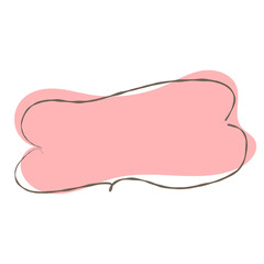Simple pink handwritten speech bubble isolated