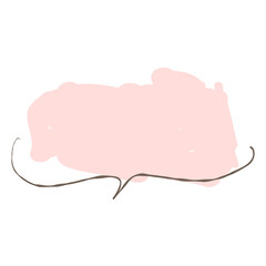 Simple pink handwritten speech bubble isolated
