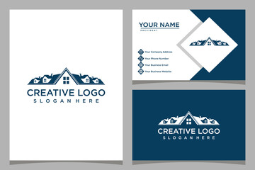 home design logo template with business card design
