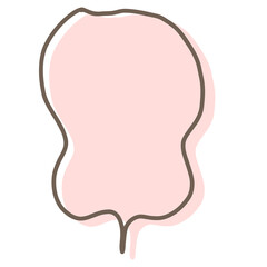 Simple pink handwritten speech bubble isolated