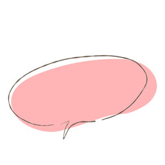 Simple pink handwritten speech bubble isolated