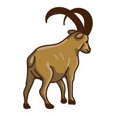 Hand drawn goat cartoon character illustration Animal.