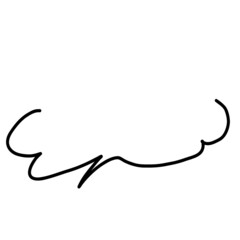 Simple handwritten speech bubble, black, no fill