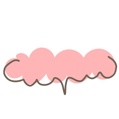 Simple pink handwritten speech bubble isolated