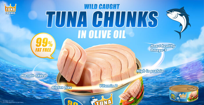 Canned tuna chunk banner ad
