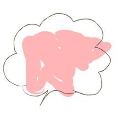 Simple pink handwritten speech bubble isolated