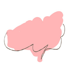 Simple pink handwritten speech bubble isolated