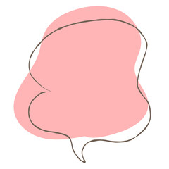 Simple pink handwritten speech bubble isolated