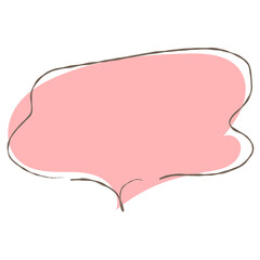Simple pink handwritten speech bubble isolated