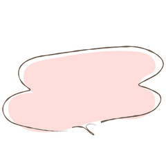 Simple pink handwritten speech bubble isolated
