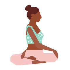 Seated twist vector illustration in flat color design