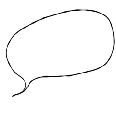 Simple handwritten speech bubble, black, no fill