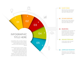 Vector multipurpose Infographic five elements template