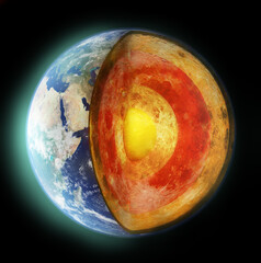 The Earth. Cross section of the varying layers of the earth - ALL design on this image is created...