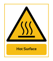 Hot Surface. Warning Signs. ISO 7010 Sign. Signs of Danger And Alerts. Caution Signs.