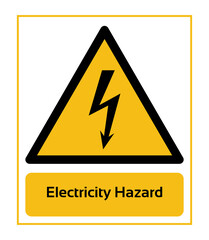 Electricity Hazard. Warning Signs. ISO 7010 Sign. Signs of Danger And Alerts. Caution Signs.